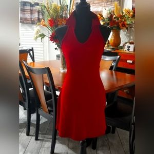 Sexy red dress with open back